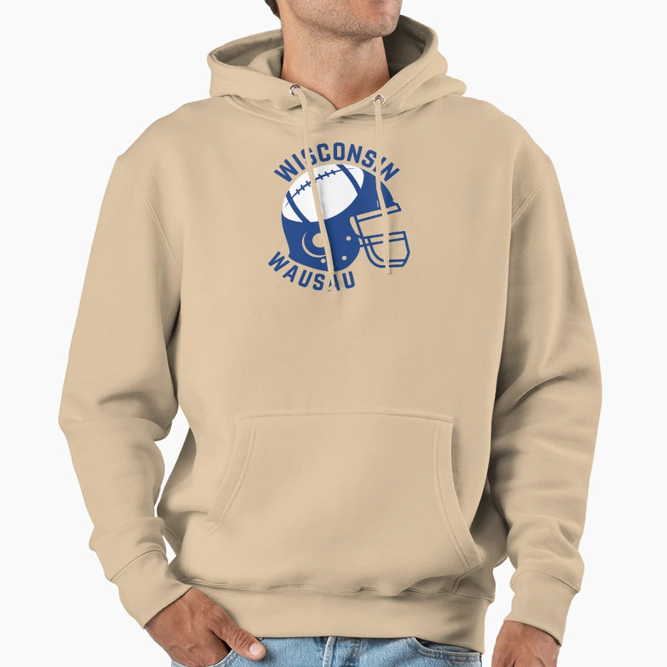 Wisconsin Wausau Football Hoodie - Minimalist Print for Adults - T-Shirt, Sweatshirt, Hoodie