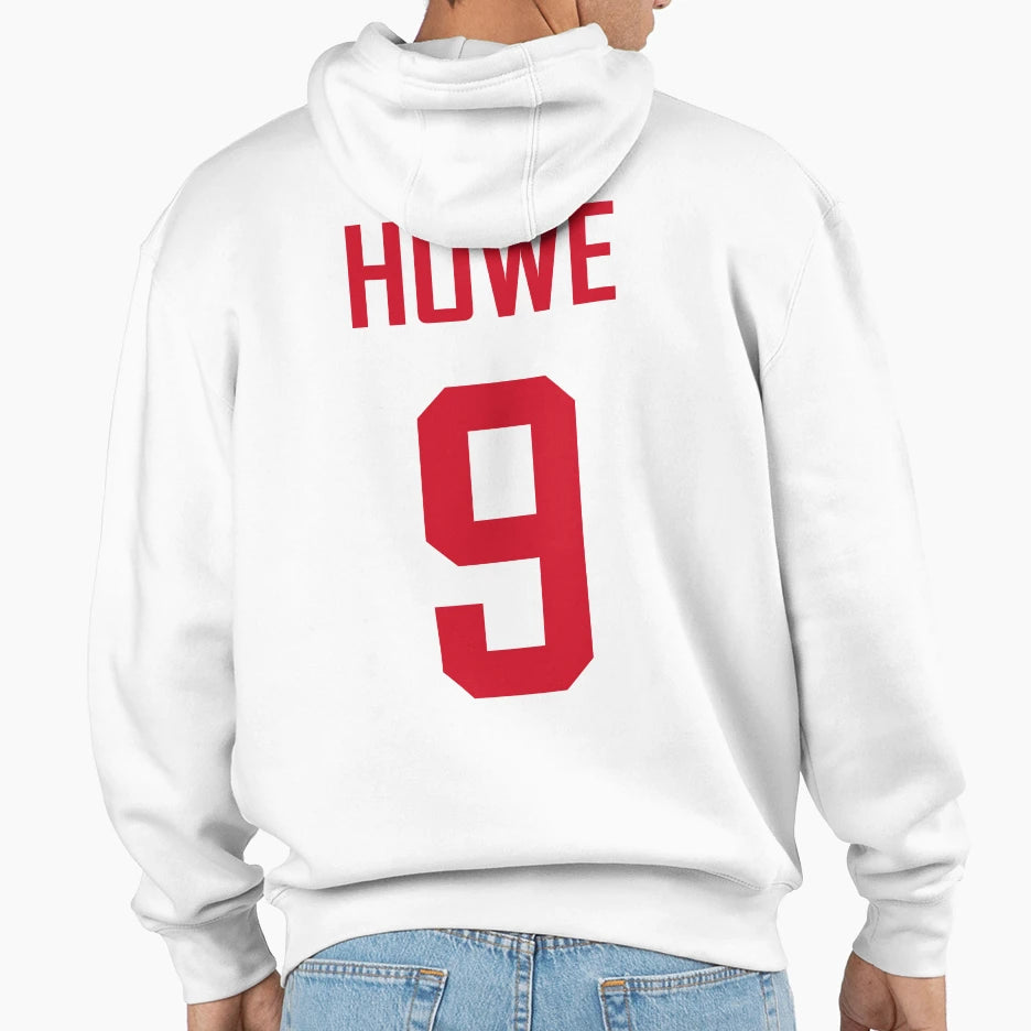 Howe Red Wings Home White Red Lettering 9 Hoodie - Minimalist Print Unisex - T-Shirt, Sweatshirt, Hoodie