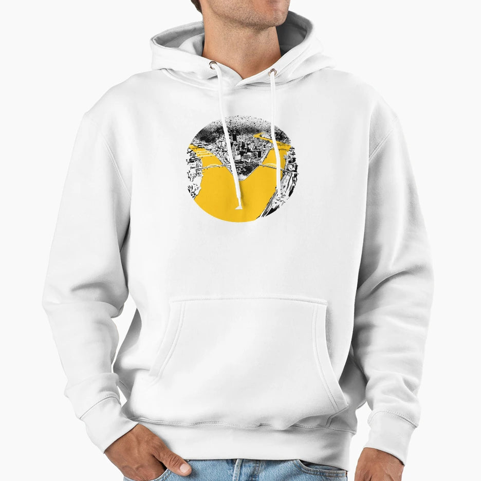 Pittsburgh Three Rivers Hoodie - Fun Novelty Design for Adults - T-Shirt, Sweatshirt, Hoodie