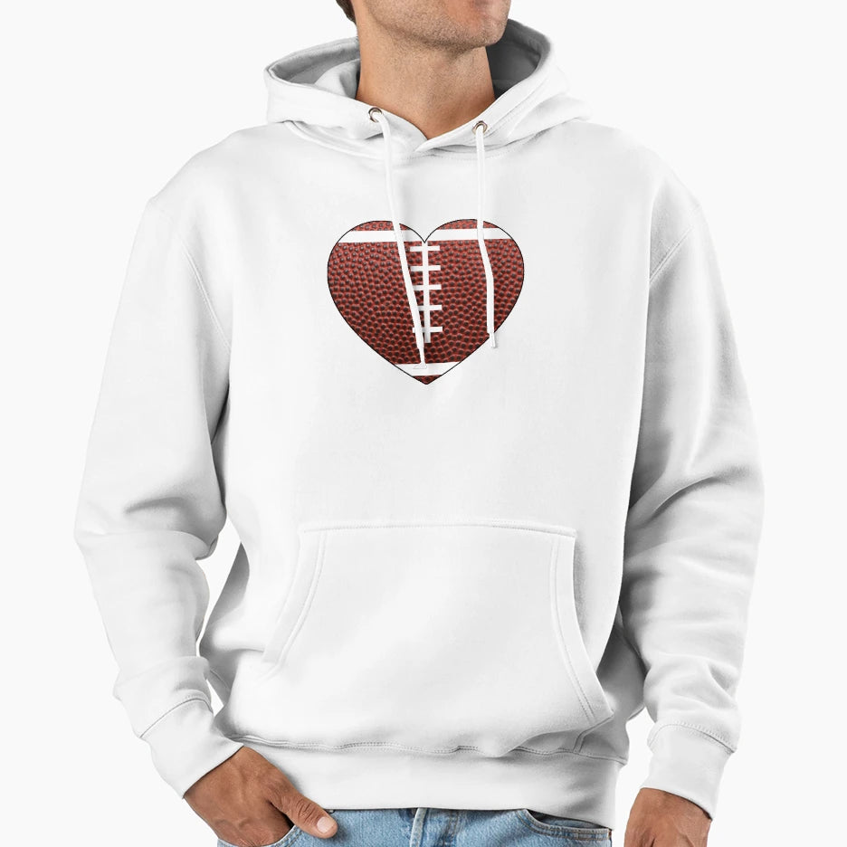 Football Heart Hoodie - Streetwear Style Unisex - T-Shirt, Sweatshirt, Hoodie
