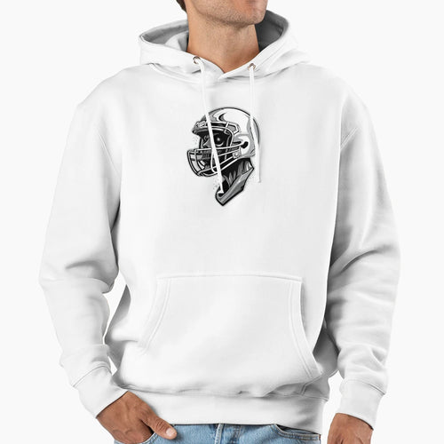 American Football Skull Hoodie - Minimalist Print Men Women - T-Shirt, Sweatshirt, Hoodie