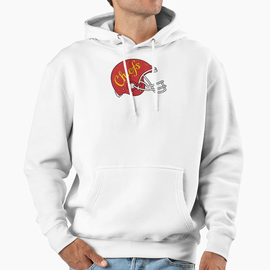 Chiefs Helmet Hoodie - Casual Everyday Wear for Adults - T-Shirt, Sweatshirt, Hoodie