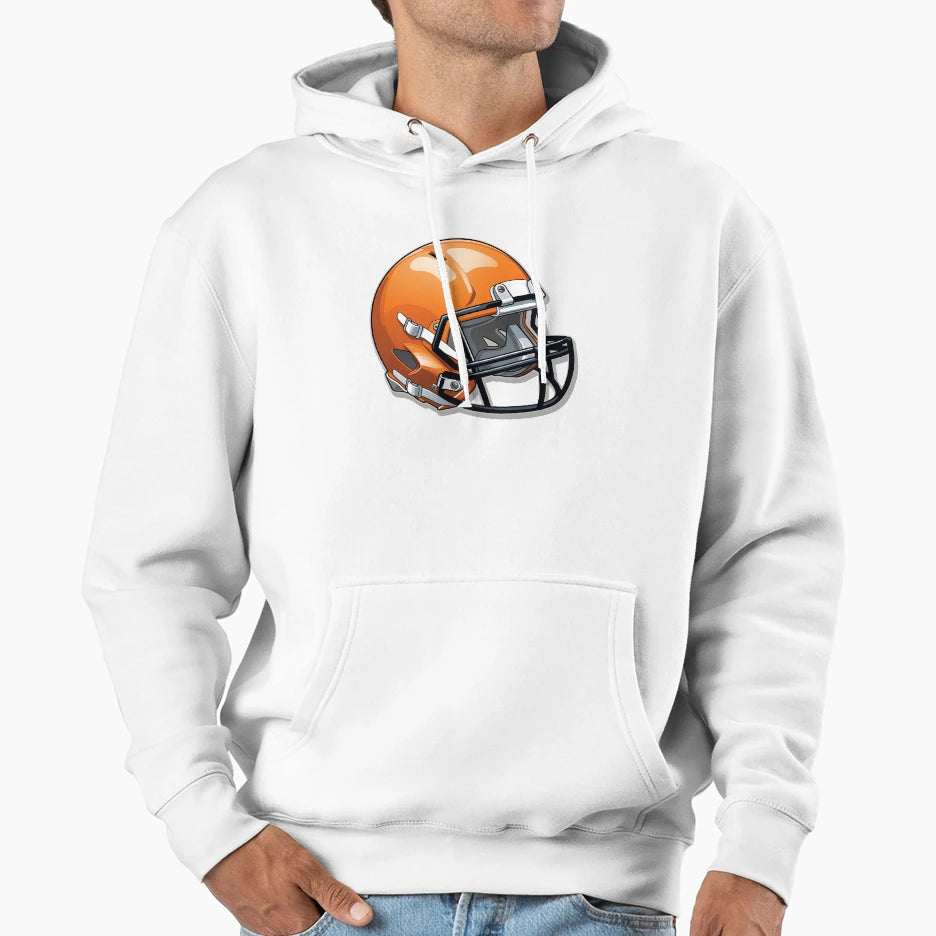 Orange Football Helmet Hoodie - Custom Art Print Men Women - T-Shirt, Sweatshirt, Hoodie