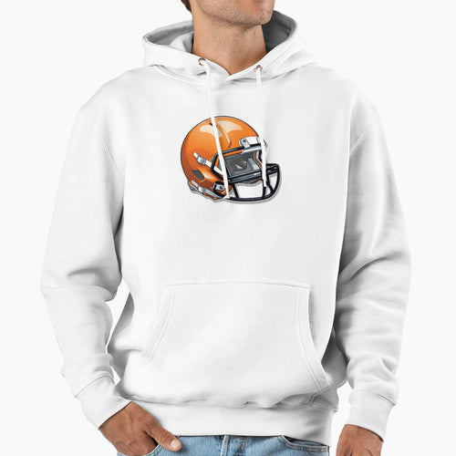 Orange Football Helmet Hoodie - Custom Art Print Men Women - T-Shirt, Sweatshirt, Hoodie