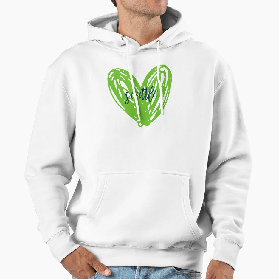 Seattle Heart 2 Hoodie - Novelty Apparel Men Women - T-Shirt, Sweatshirt, Hoodie