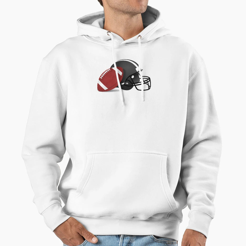 Football Helmet Football Hoodie - Casual Everyday Wear for Adults - T-Shirt, Sweatshirt, Hoodie