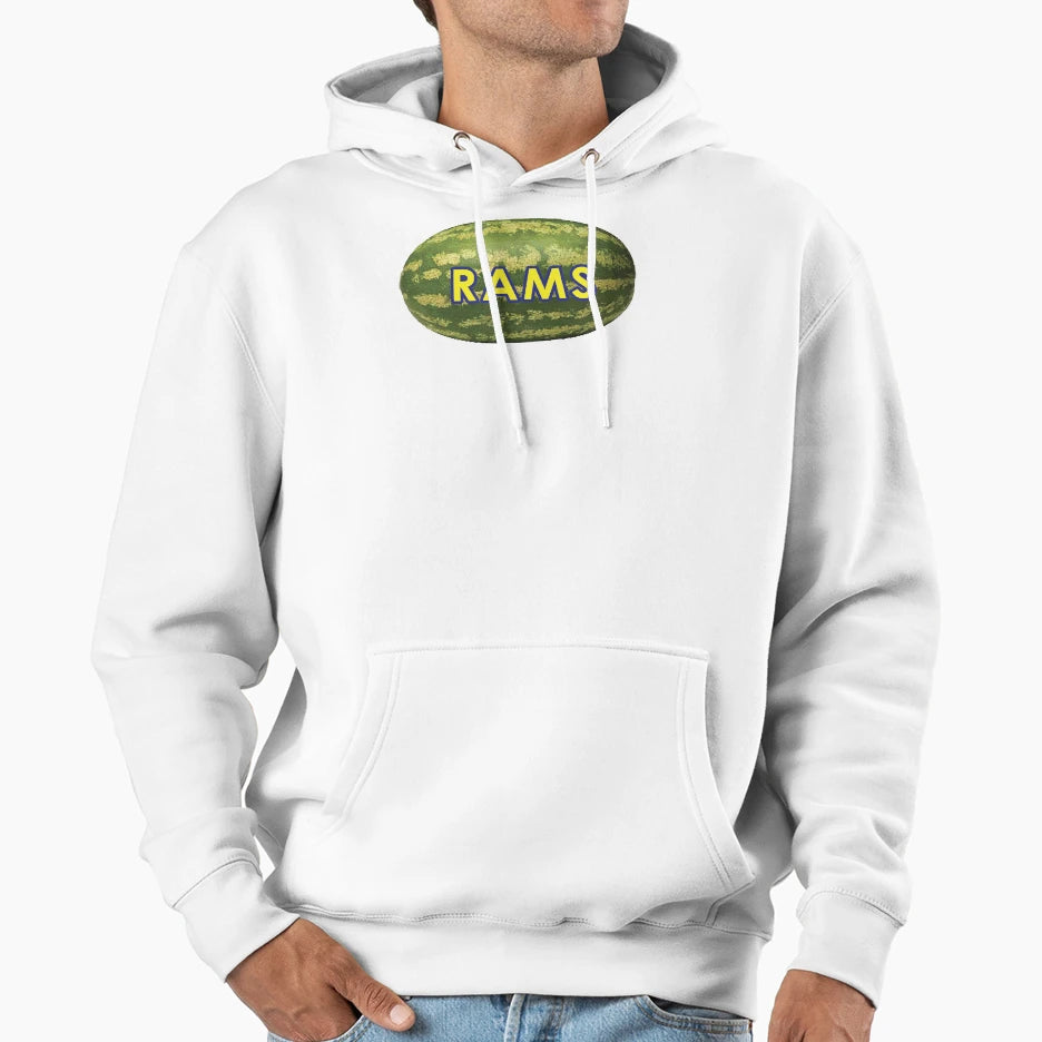Rams Melon Head Hoodie - Novelty Apparel Unisex - T-Shirt, Sweatshirt, Hoodie