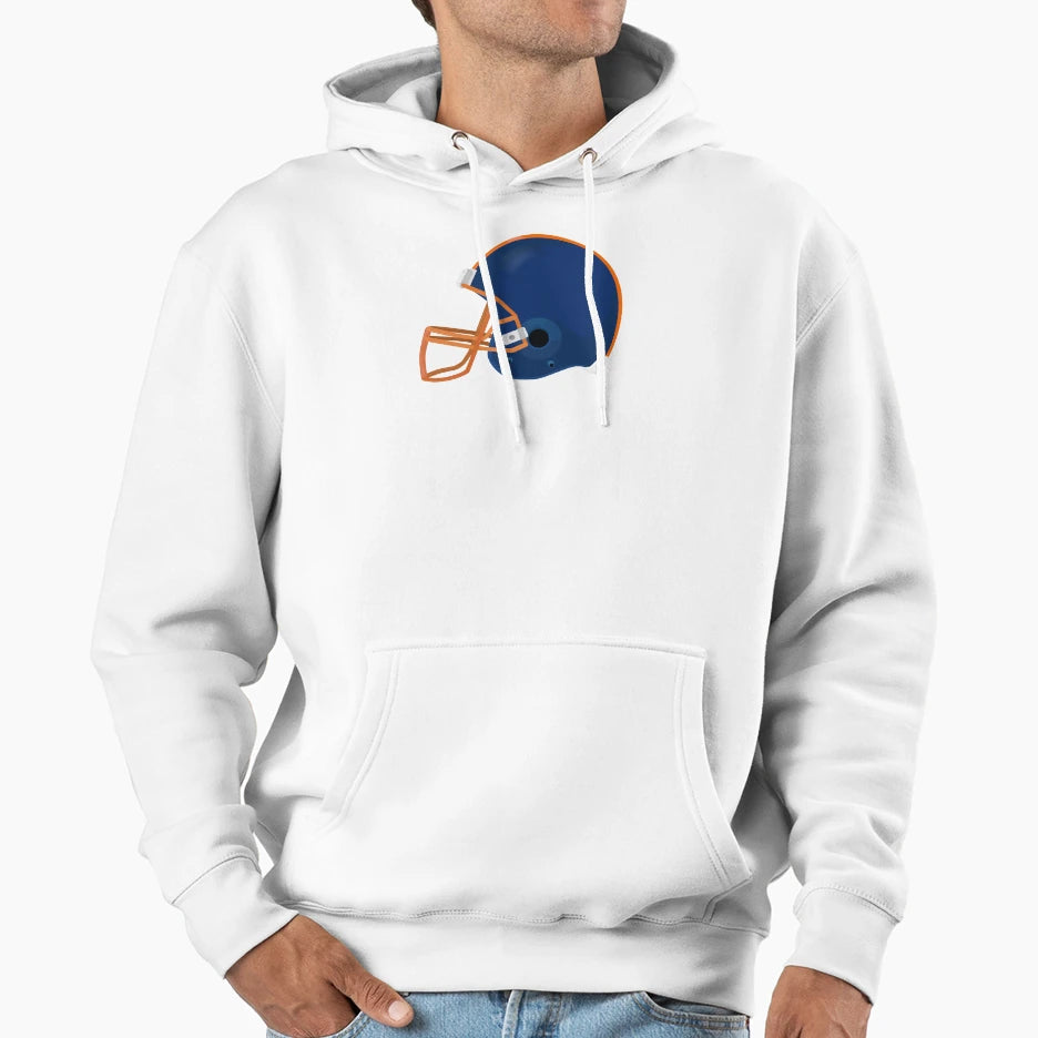 Blue American Football Helmet Hoodie - Trendy Graphic for Adults - T-Shirt, Sweatshirt, Hoodie