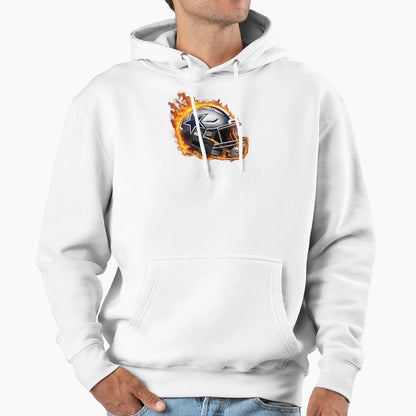 Dallas Cowboys Flaming Football Helmet Hoodie - Custom Art Print Unisex - T-Shirt, Sweatshirt, Hoodie