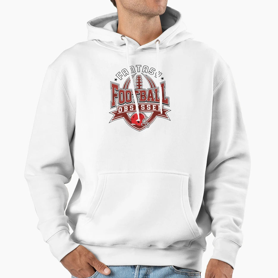 Fantasy Football Obsessed Hoodie - Minimalist Print Men Women - T-Shirt, Sweatshirt, Hoodie