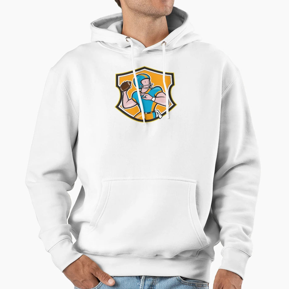 American Football Quarterback Throw Hoodie - Aesthetic Graphic Men Women - T-Shirt, Sweatshirt, Hoodie