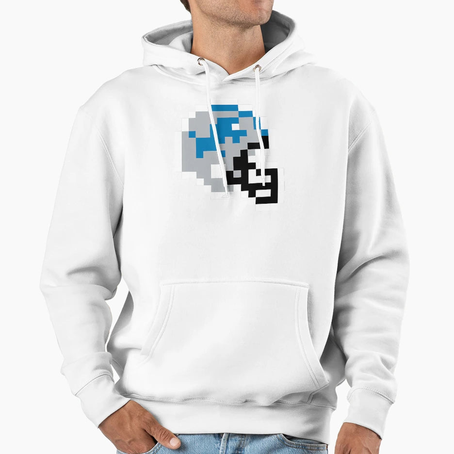 Detroit Lions 8 Bit Football Helmet Hoodie - Aesthetic Graphic for Adults - T-Shirt, Sweatshirt, Hoodie