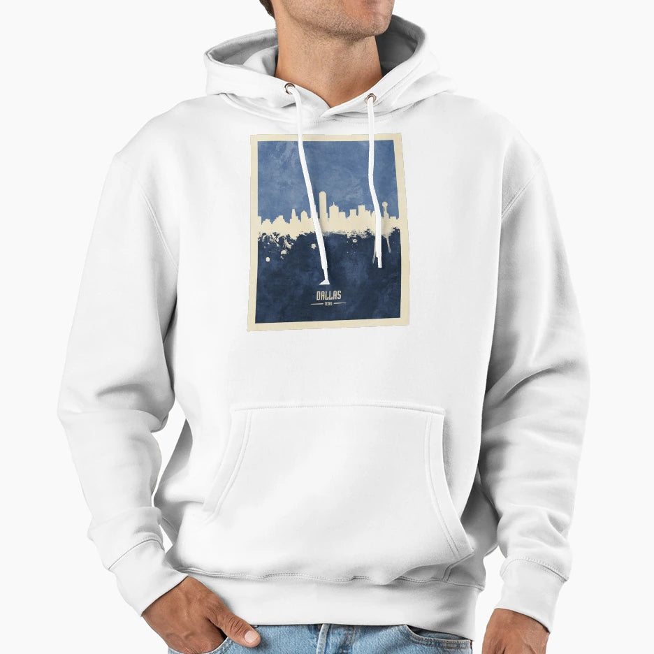 Dallas Texas Skyline Hoodie - Casual Everyday Wear Men Women - T-Shirt, Sweatshirt, Hoodie