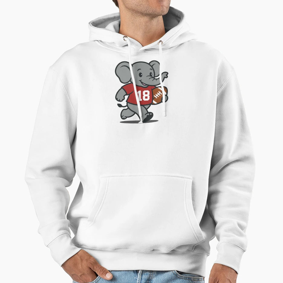 Crimson Victory Elephant Hoodie - Streetwear Style for Adults - T-Shirt, Sweatshirt, Hoodie