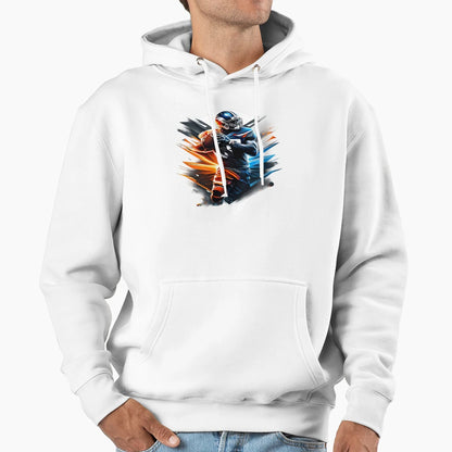 Football Player Holding Football Hoodie - Casual Everyday Wear Unisex - T-Shirt, Sweatshirt, Hoodie
