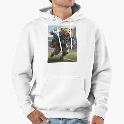 Old School Gridiron Lion Mascot Hoodie - Novelty Apparel for Adults - T-Shirt, Sweatshirt, Hoodie