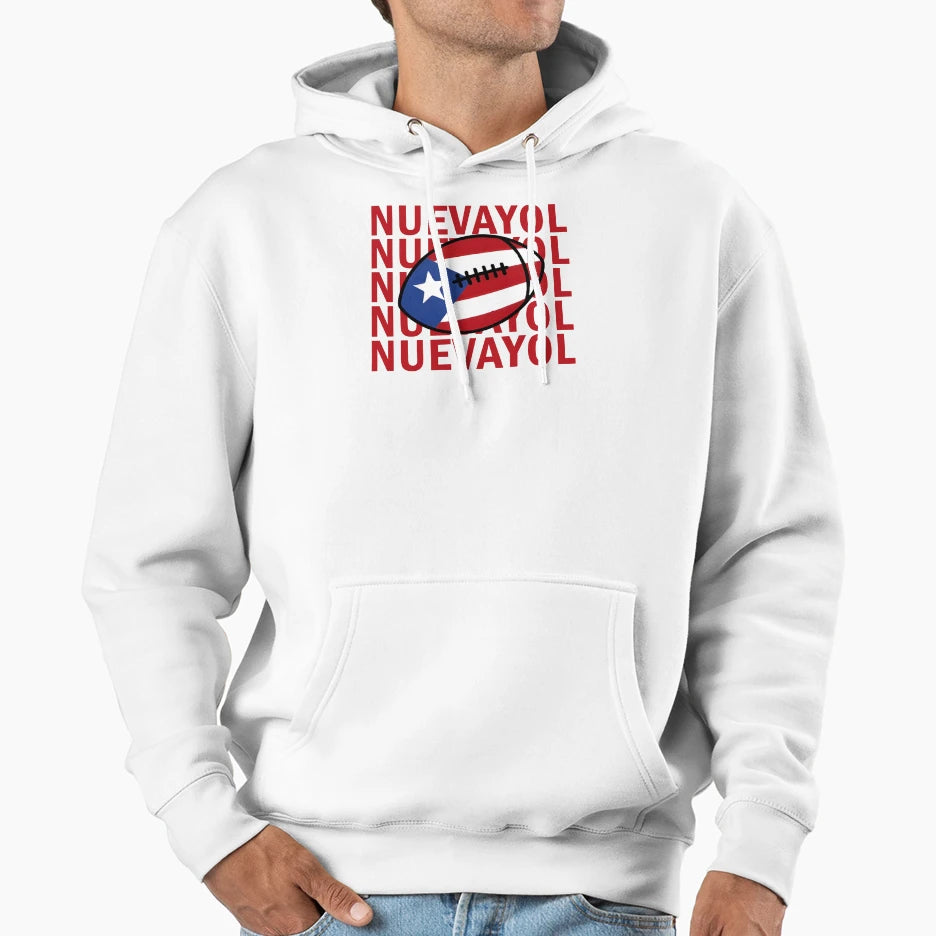 Nuevayol Puerto Rican Football Hoodie - Trendy Graphic Unisex - T-Shirt, Sweatshirt, Hoodie