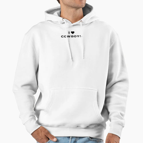 I Love Cowboys Hoodie - Trendy Graphic Unisex - T-Shirt, Sweatshirt, Hoodie