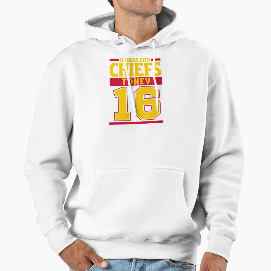 Kansas City Chiefs Toney 16 Hoodie - Casual Everyday Wear Men Women - T-Shirt, Sweatshirt, Hoodie