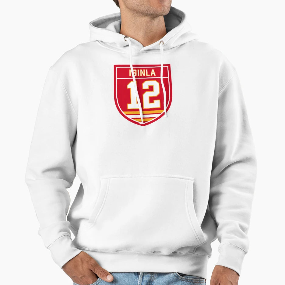Jarome Iginla Calgary 12 Emblem Hoodie - Custom Art Print Men Women - T-Shirt, Sweatshirt, Hoodie