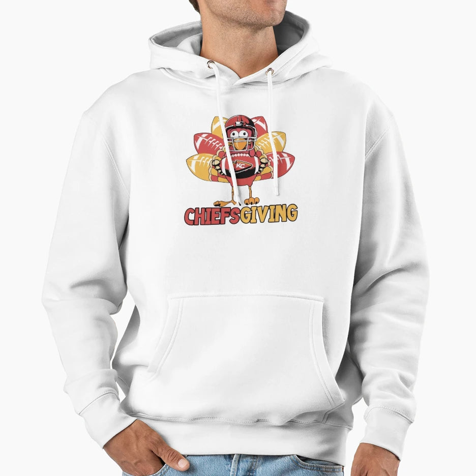 Chiefs Football Thanksgiving Turkey Hoodie - Casual Everyday Wear Unisex - T-Shirt, Sweatshirt, Hoodie