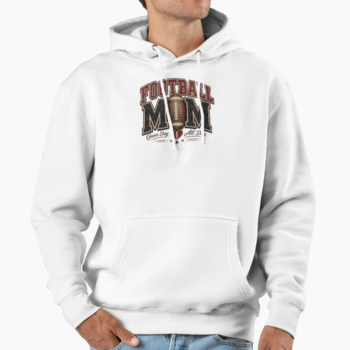 Football Mom Game Day Hoodie - Graphic Print Men Women - T-Shirt, Sweatshirt, Hoodie