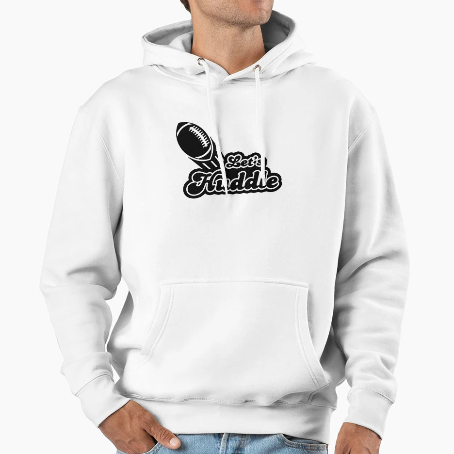 Lets Huddle Superbowl Hoodie - Minimalist Print for Adults - T-Shirt, Sweatshirt, Hoodie