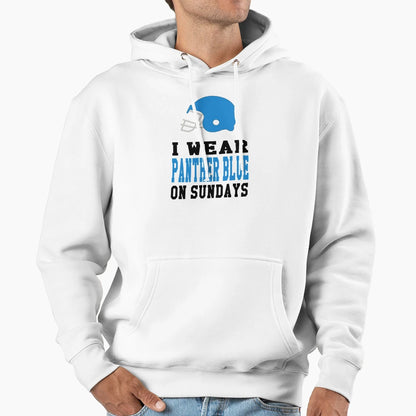 I Wear Panther Blue Sundays Hoodie - Novelty Apparel for Adults - T-Shirt, Sweatshirt, Hoodie