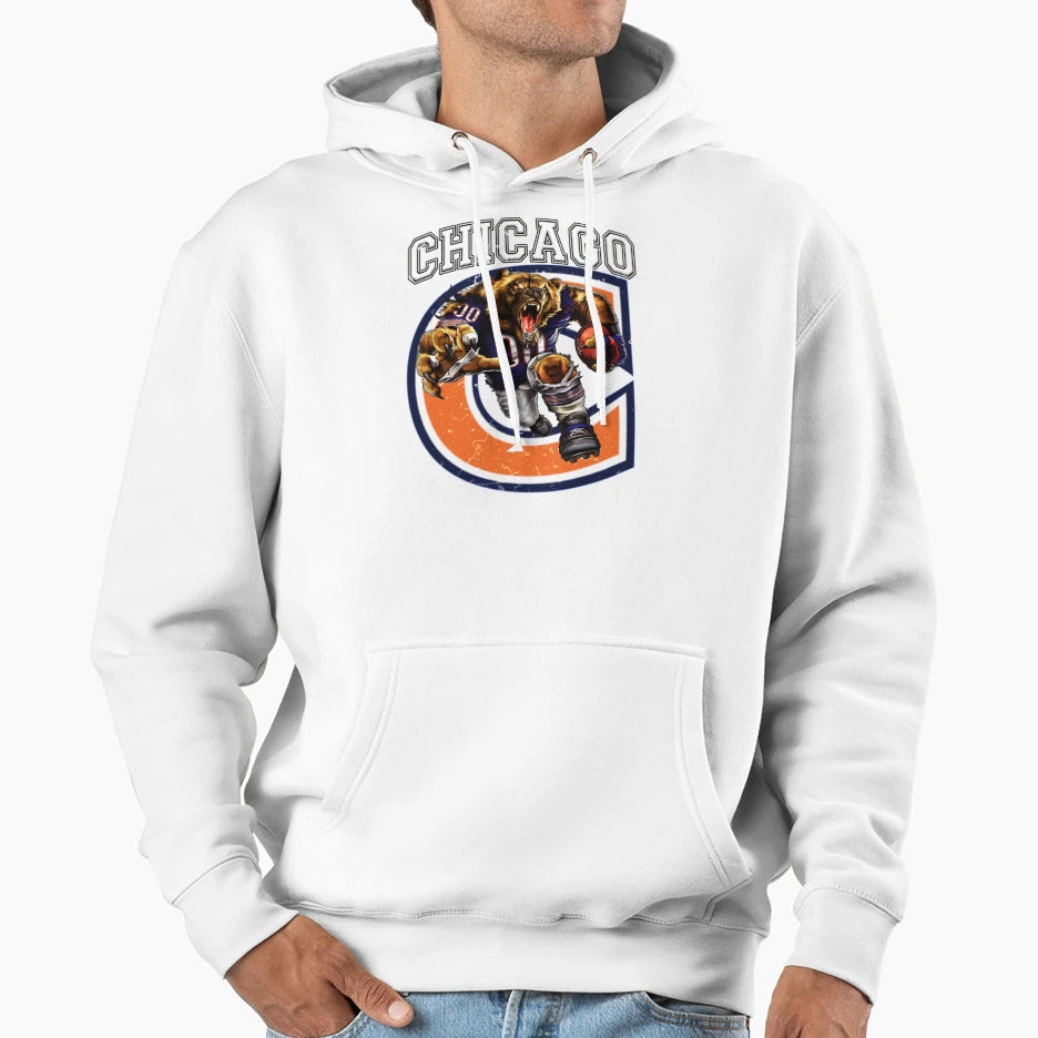 Chicago Football Logo Hoodie - Novelty Apparel Men Women - T-Shirt, Sweatshirt, Hoodie