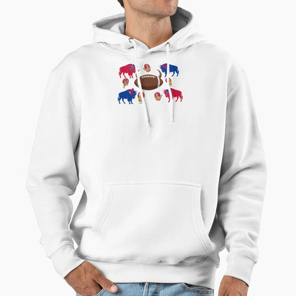 Buffalo New York Football Hoodie - Custom Art Print Men Women - T-Shirt, Sweatshirt, Hoodie