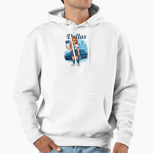 Dallas Cowboys Fan Preppy Redhead Hoodie - Custom Art Print for Adults - T-Shirt, Sweatshirt, Hoodie