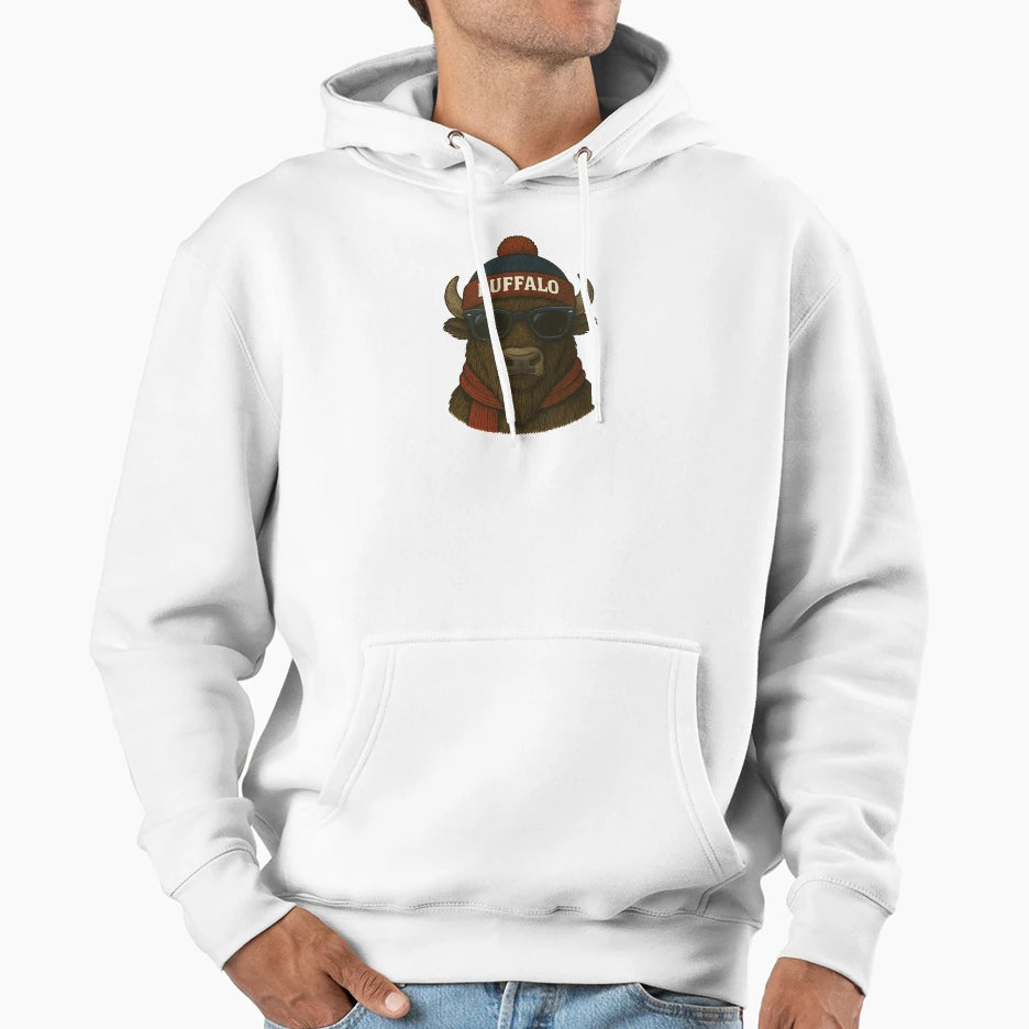 Buffalo Bison Beanie Scarf T-Shirt - Fun Novelty Design for Adults - T-Shirt, Sweatshirt, Hoodie