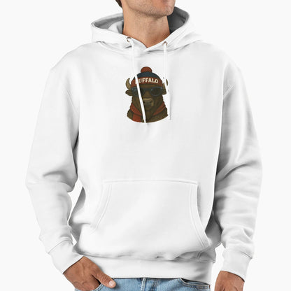 Buffalo Bison Beanie Scarf T-Shirt - Fun Novelty Design for Adults - T-Shirt, Sweatshirt, Hoodie
