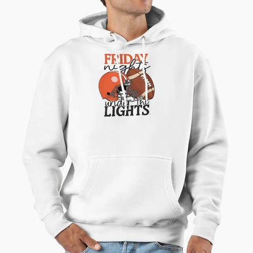 Friday Nights Under Lights Football Fan Hoodie - Graphic Print Unisex - T-Shirt, Sweatshirt, Hoodie