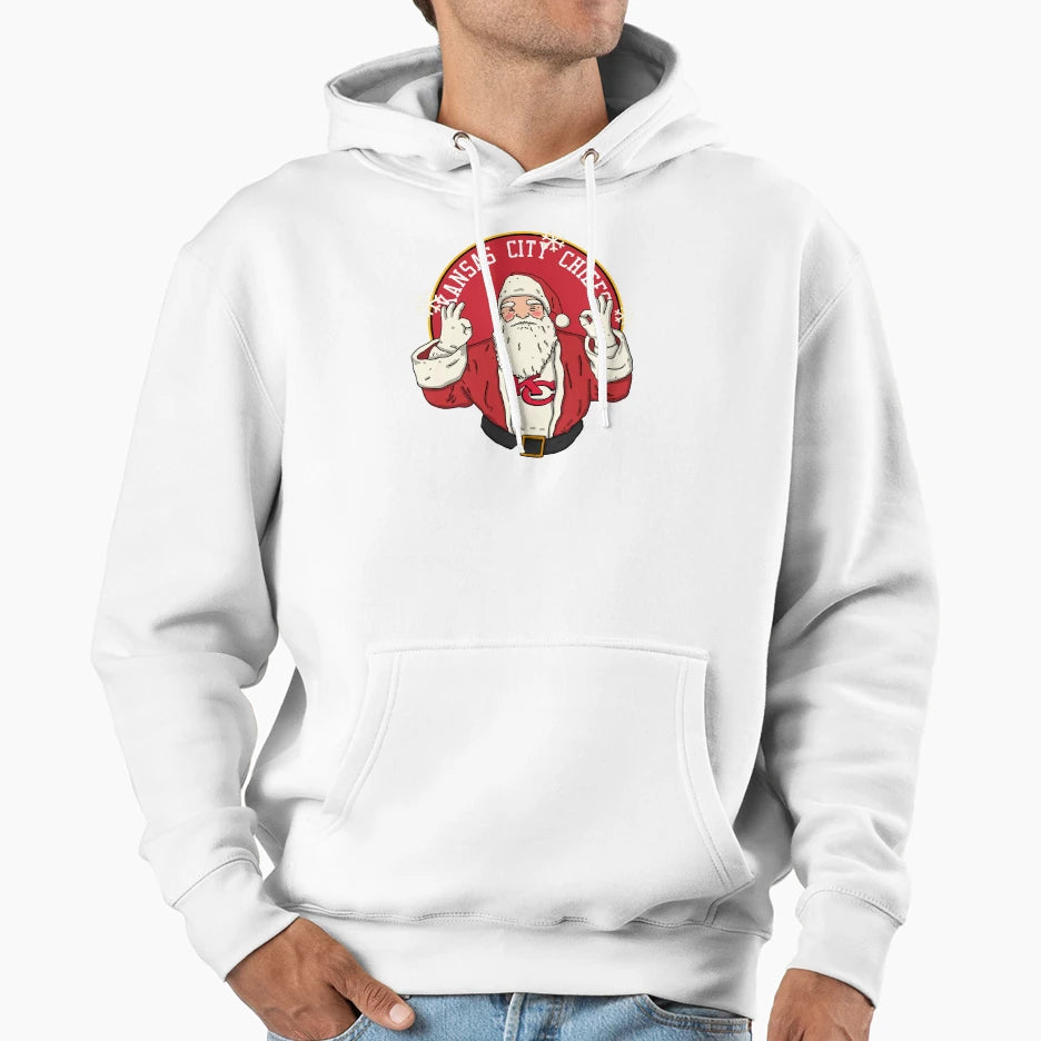 Santa Claus Loves Kansas City Chiefs Hoodie - Casual Everyday Wear Unisex - T-Shirt, Sweatshirt, Hoodie