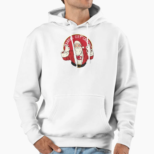 Santa Claus Loves Kansas City Chiefs Hoodie - Casual Everyday Wear Unisex - T-Shirt, Sweatshirt, Hoodie