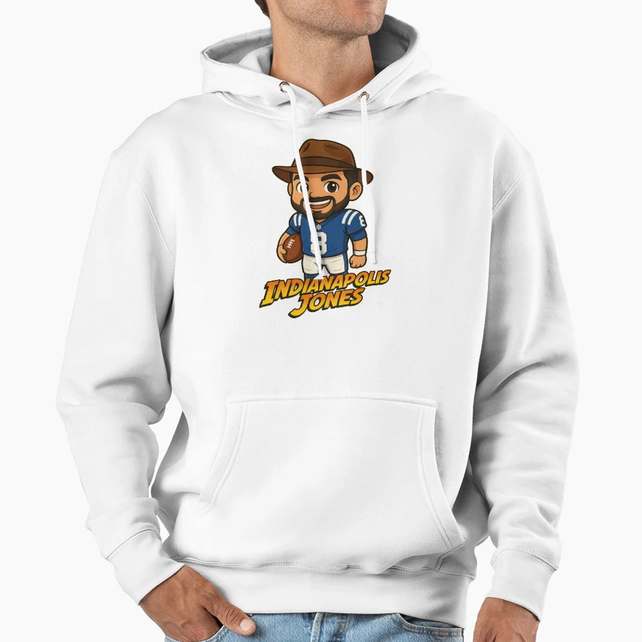 Indianapolis Jones Chibi Football Hoodie - Trendy Graphic Men Women - T-Shirt, Sweatshirt, Hoodie