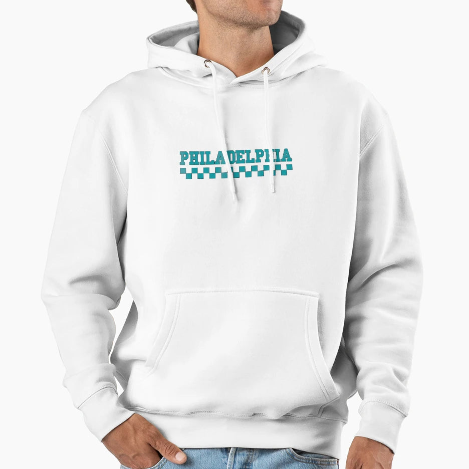 Philadelphia Checkered Hoodie - Casual Everyday Wear Unisex - T-Shirt, Sweatshirt, Hoodie