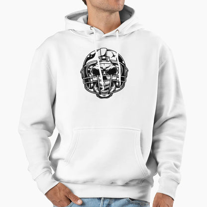 American Football Helmet Skull Hoodie - Minimalist Print Men Women - T-Shirt, Sweatshirt, Hoodie