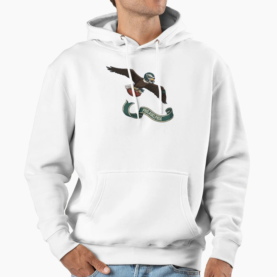Philadelphia Football Eagle Mascot Hoodie - Aesthetic Graphic Unisex - T-Shirt, Sweatshirt, Hoodie