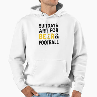Sundays Are Beer And Football Hoodie - Graphic Print for Adults - T-Shirt, Sweatshirt, Hoodie