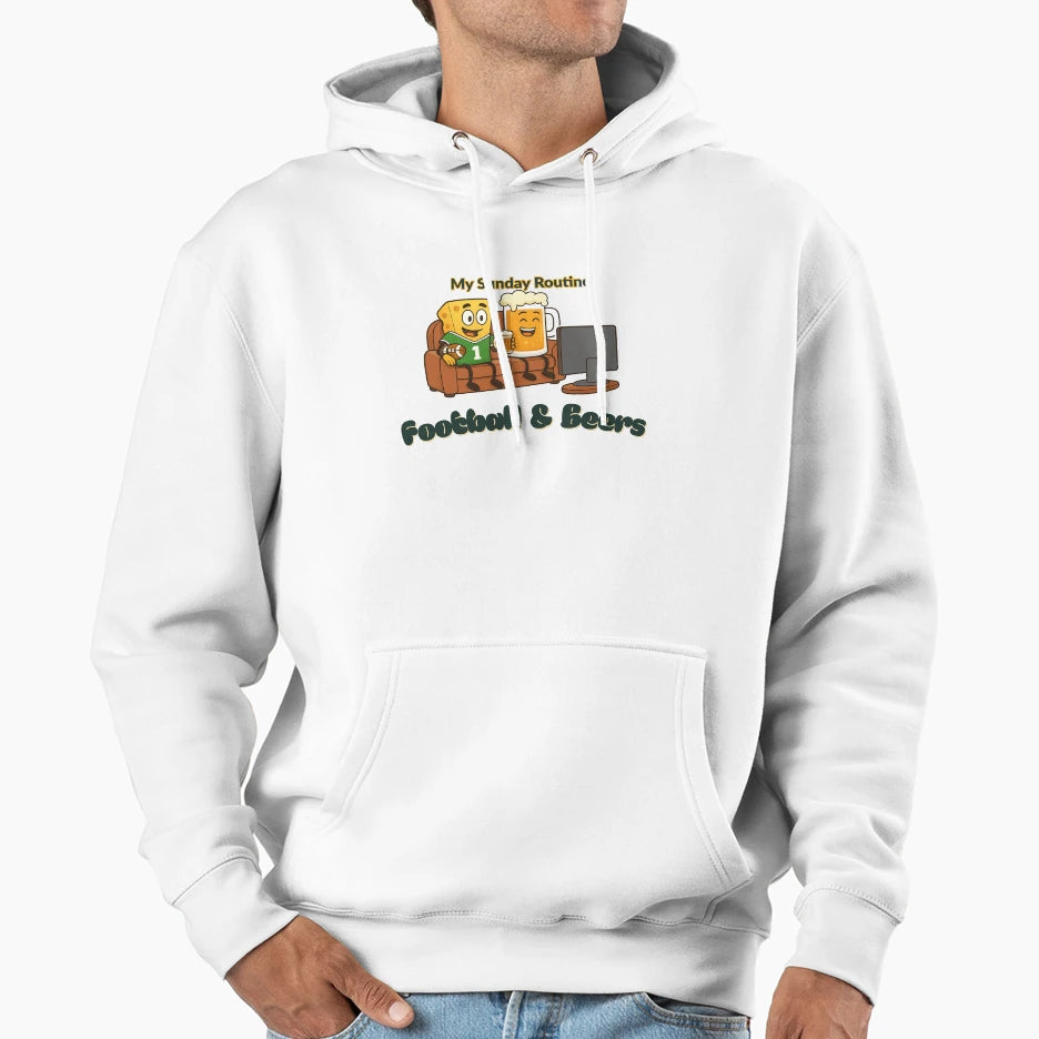 Green Bay Packers My Sunday Routine Hoodie - Fun Novelty Design Men Women - T-Shirt, Sweatshirt, Hoodie