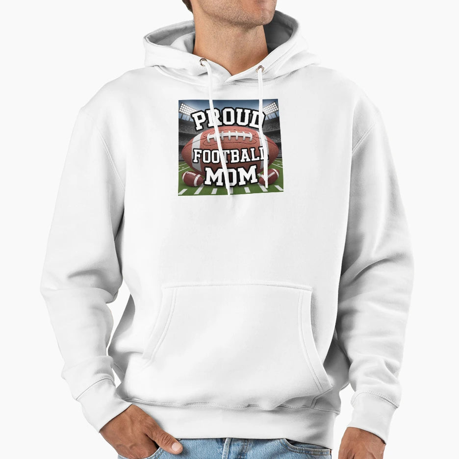 Proud Football Mom Stadium Lights And Hoodie - Novelty Apparel Unisex - T-Shirt, Sweatshirt, Hoodie
