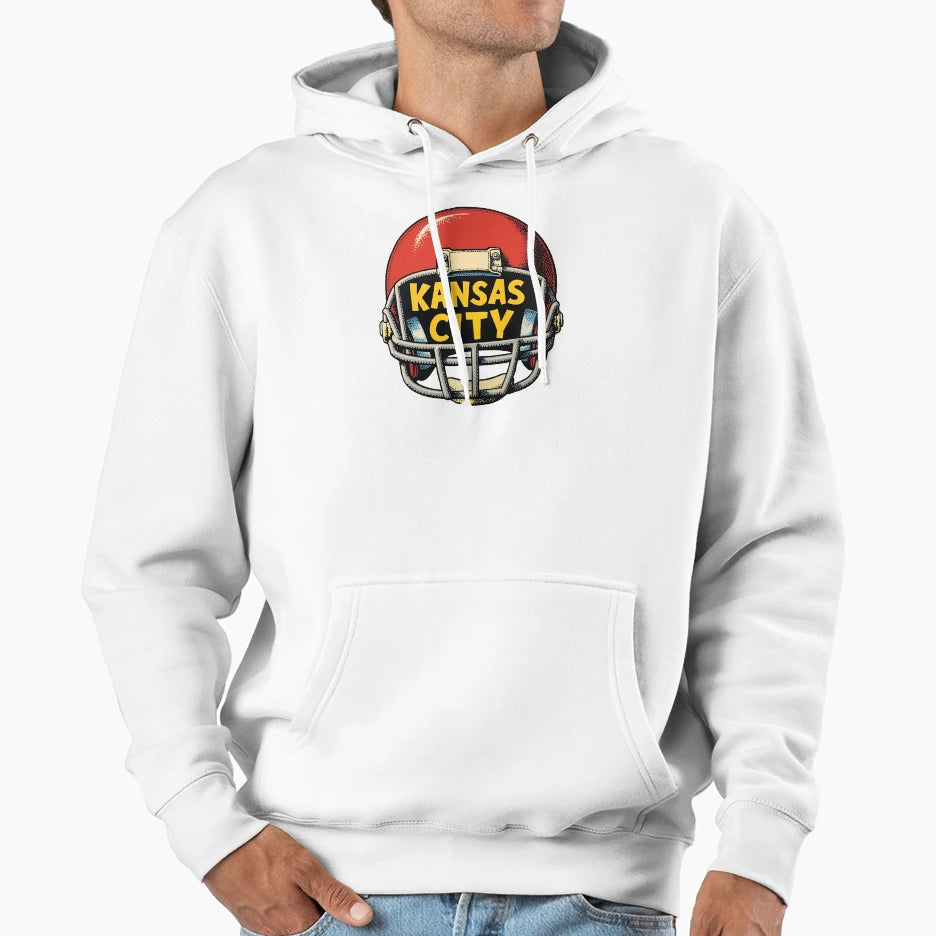 Kansas City Football Helmet Hoodie - Custom Art Print Unisex - T-Shirt, Sweatshirt, Hoodie