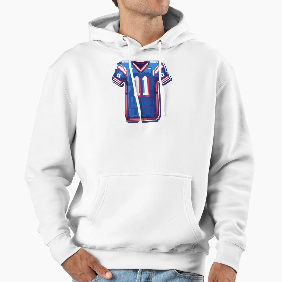 Pixel Football Jersey Icon Number 11 Hoodie - Fun Novelty Design Unisex - T-Shirt, Sweatshirt, Hoodie