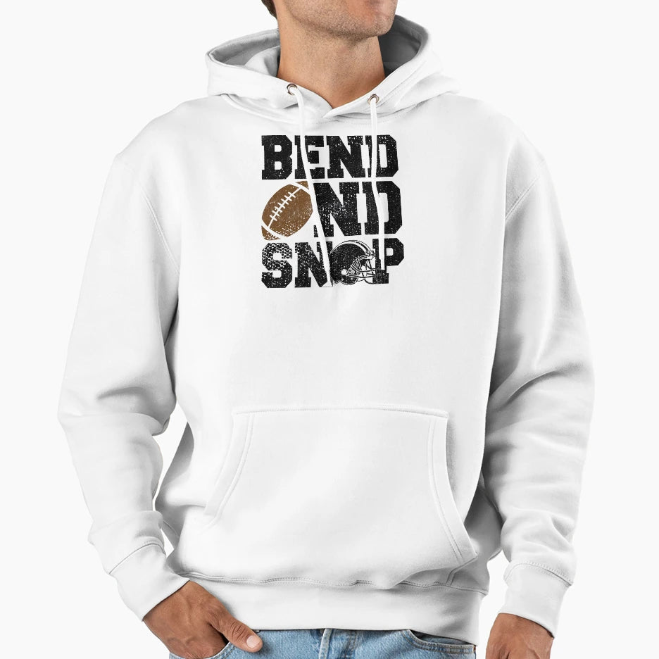 Distressed Bend And Snap Football Hoodie - Trendy Graphic Men Women - T-Shirt, Sweatshirt, Hoodie