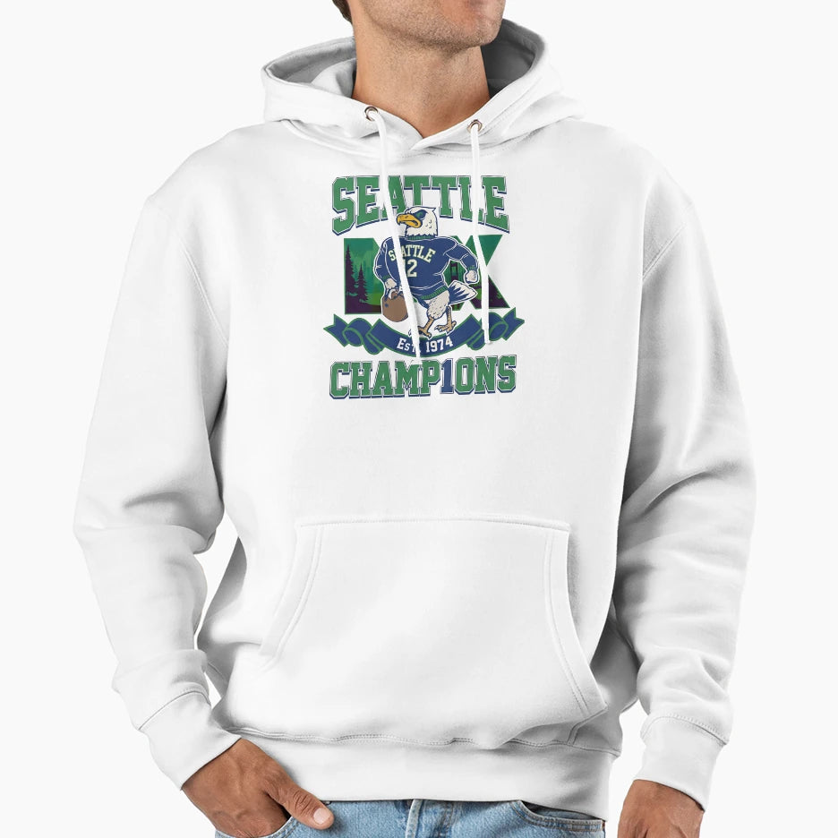 Champions De Seahawks De Seattle 2026 Hoodie - Trendy Graphic for Adults - T-Shirt, Sweatshirt, Hoodie