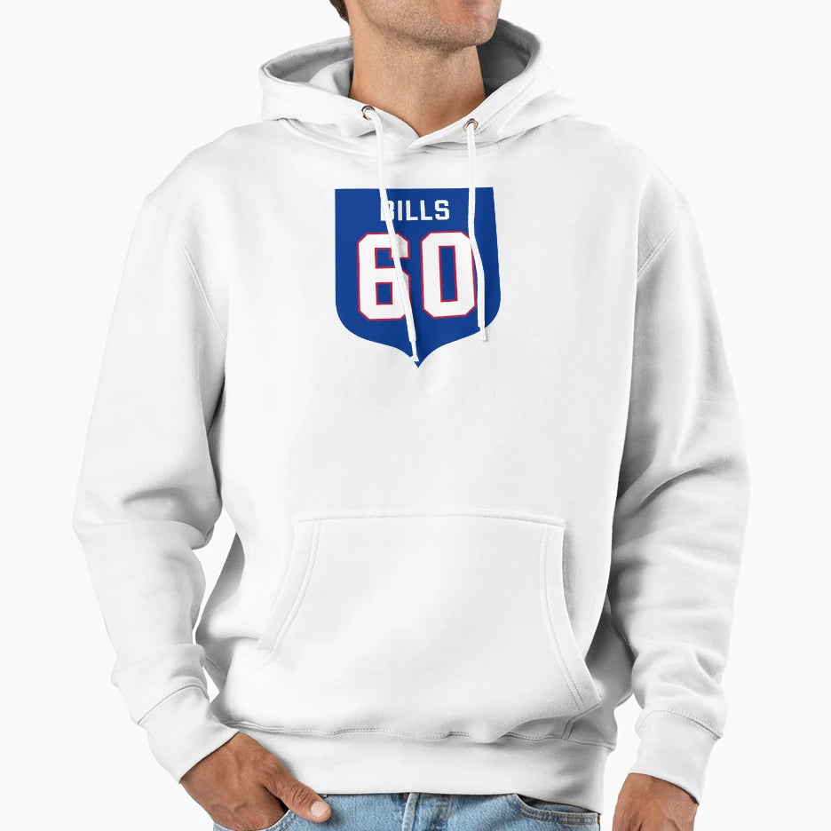 Keaton Bills 60 Emblem Hoodie - Streetwear Style Unisex - T-Shirt, Sweatshirt, Hoodie