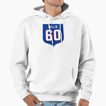 Keaton Bills 60 Emblem Hoodie - Streetwear Style Unisex - T-Shirt, Sweatshirt, Hoodie