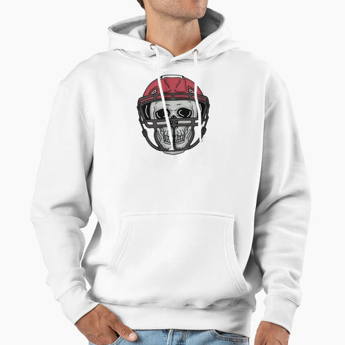 Football Skull Hoodie - Fun Novelty Design for Adults - T-Shirt, Sweatshirt, Hoodie
